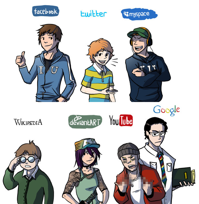 redes sociais ilustradas